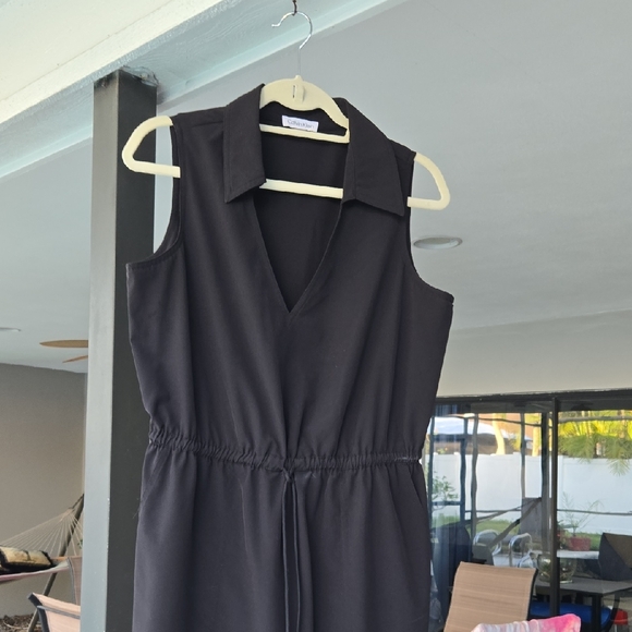 Calvin Klein Black Sleeveless Sheath Dress With Collar - Picture 4 of 9